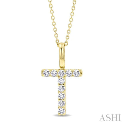 Classic 'T' Initial Diamond Pendant