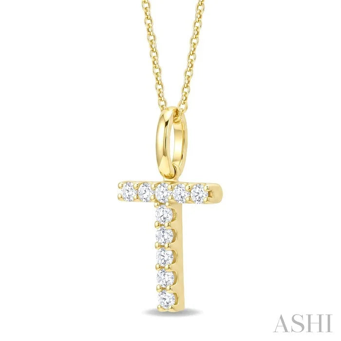Classic 'T' Initial Diamond Pendant