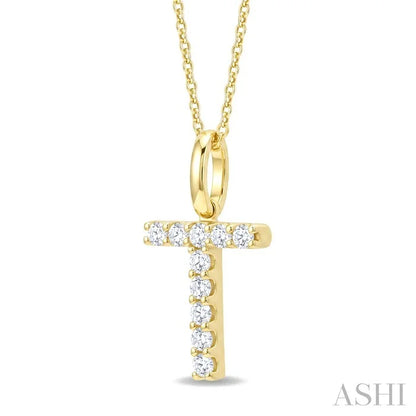 Classic 'T' Initial Diamond Pendant