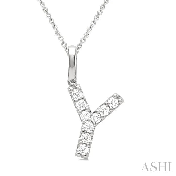 Classic 'Y' Initial Diamond Pendant