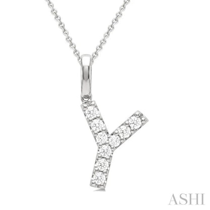 Classic 'Y' Initial Diamond Pendant