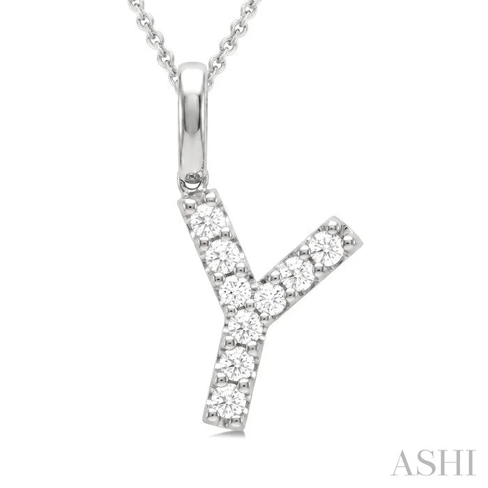 Classic 'Y' Initial Diamond Pendant