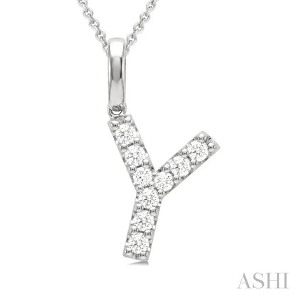 Classic 'Y' Initial Diamond Pendant