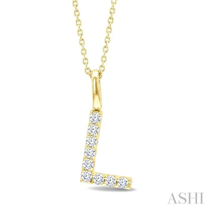 Classic 'L' Initial Diamond Pendant
