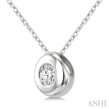 Round Shape Bezel Set Bubble Diamond Pendant