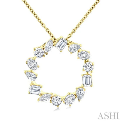 Mixed Shape Circle Diamond Fashion Pendant