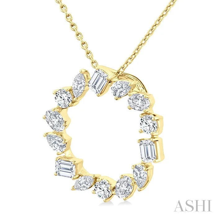 Mixed Shape Circle Diamond Fashion Pendant
