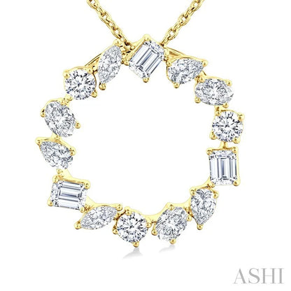 Mixed Shape Circle Diamond Fashion Pendant