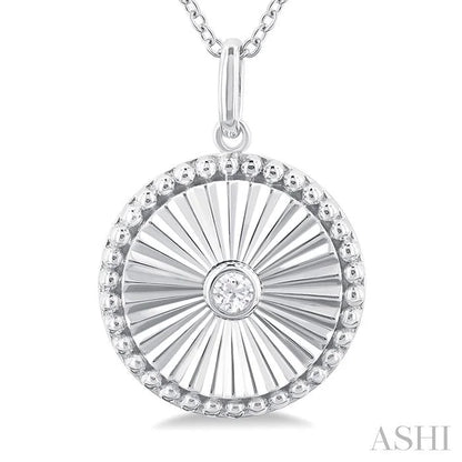 Circle Fluted Medallion Diamond Pendant