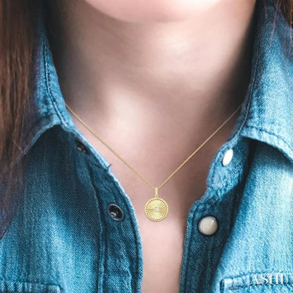 Circle Fluted Medallion Diamond Pendant