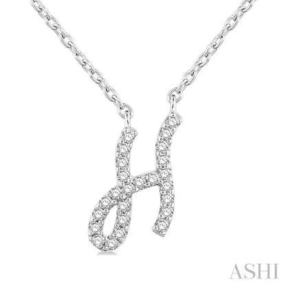 Script 'H' Initial Diamond Pendant