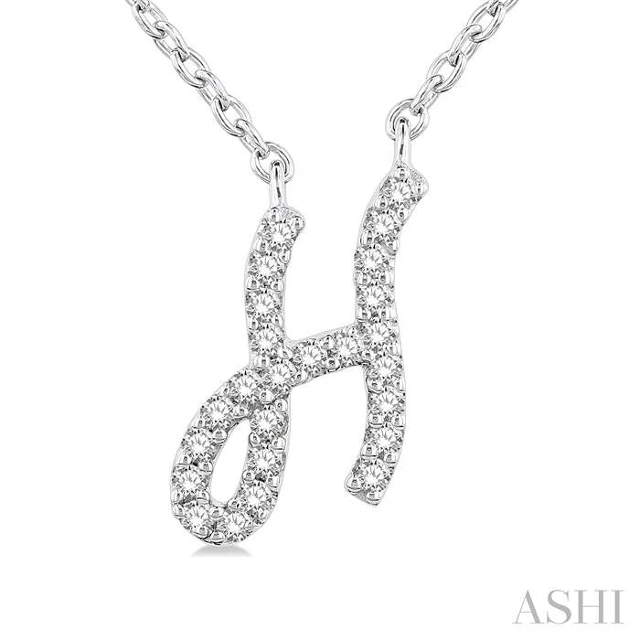 Script 'H' Initial Diamond Pendant