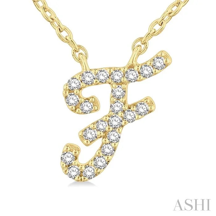 Script 'F' Initial Diamond Pendant