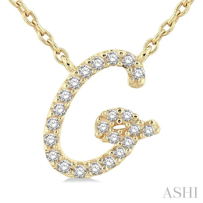 Script 'G' Initial Diamond Pendant