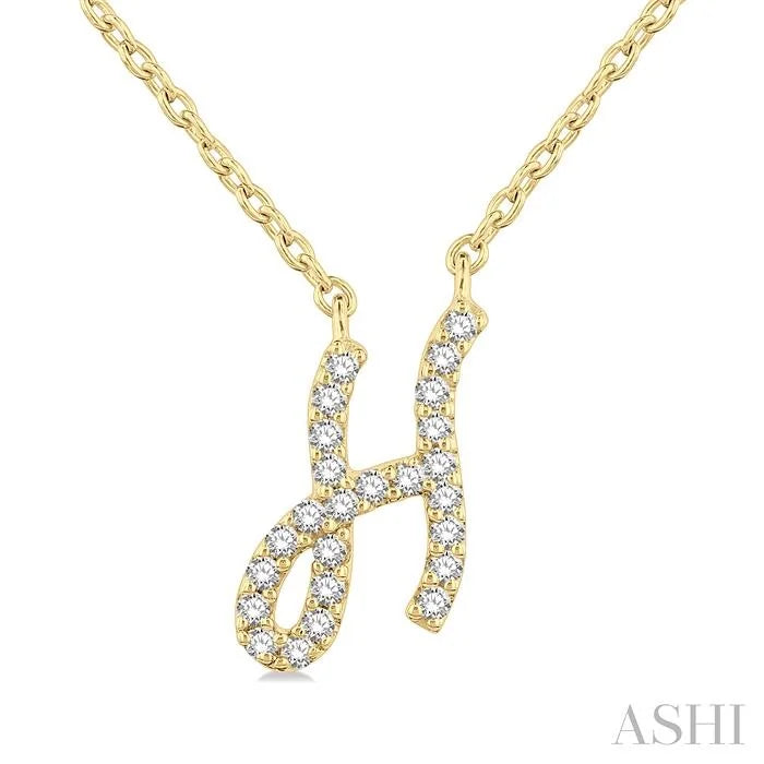 Script 'H' Initial Diamond Pendant