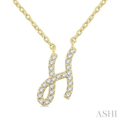 Script 'H' Initial Diamond Pendant