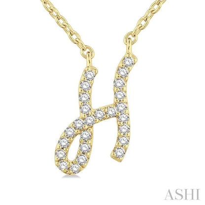 Script 'H' Initial Diamond Pendant