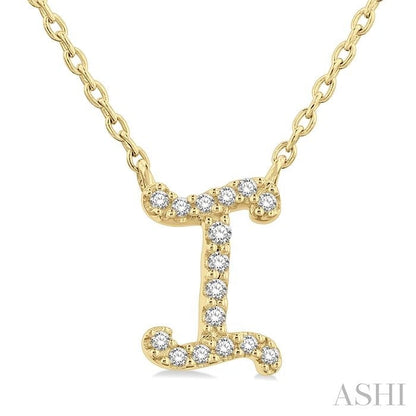 Script 'I' Initial Diamond Pendant