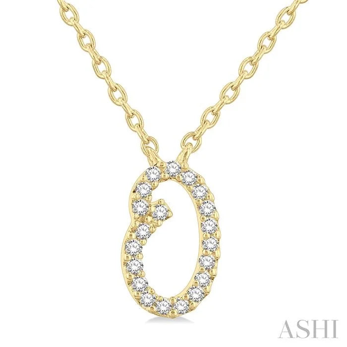 Script 'O' Initial Diamond Pendant