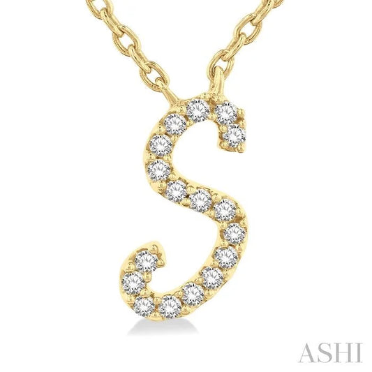 Script 'S' Initial Diamond Pendant