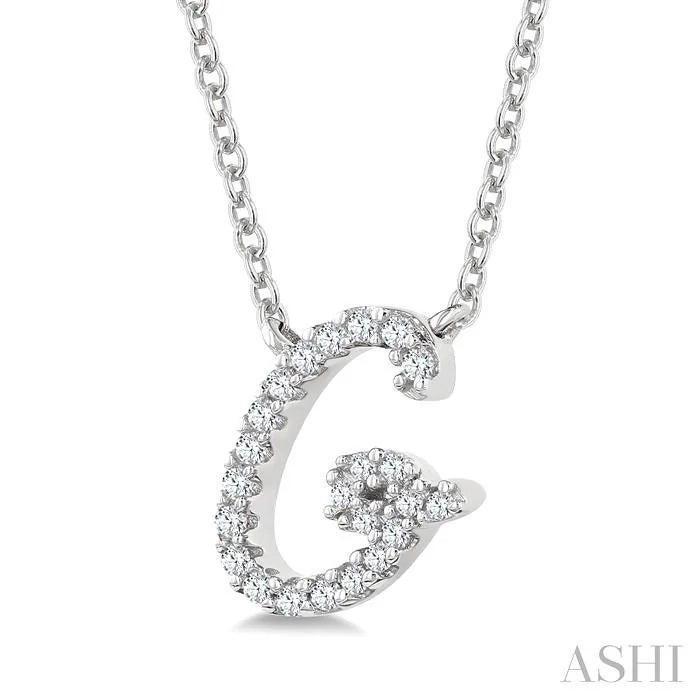 Script 'G' Initial Diamond Pendant