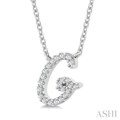 Script 'G' Initial Diamond Pendant