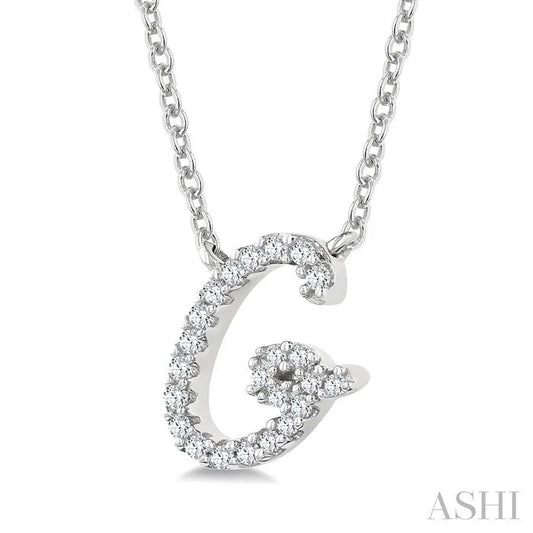 Script 'G' Initial Diamond Pendant