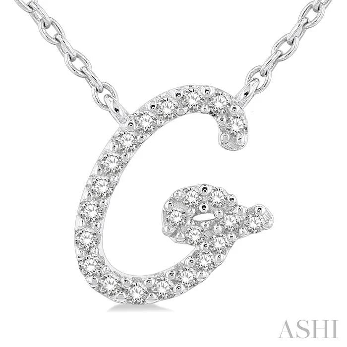 Script 'G' Initial Diamond Pendant