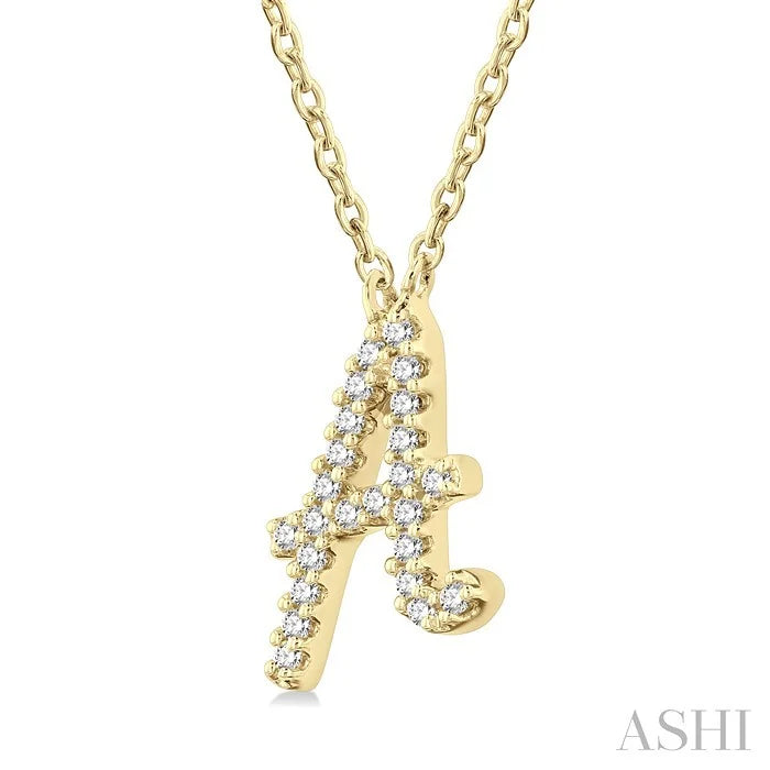 Script 'A' Initial Diamond Pendant