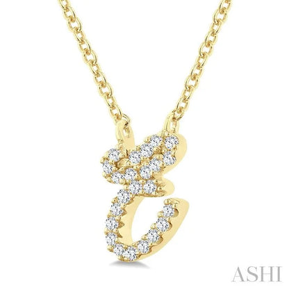 Script 'E' Initial Diamond Pendant