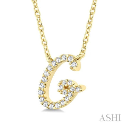 Script 'G' Initial Diamond Pendant