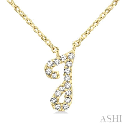 Script 'J' Initial Diamond Pendant