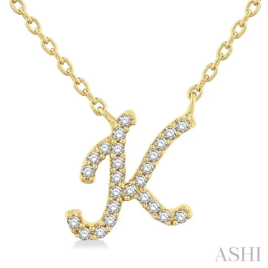 Script 'K' Initial Diamond Pendant