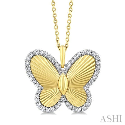 Butterfly Fluted Diamond Fashion Pendant