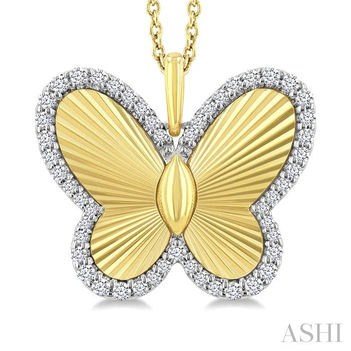 Butterfly Fluted Diamond Fashion Pendant