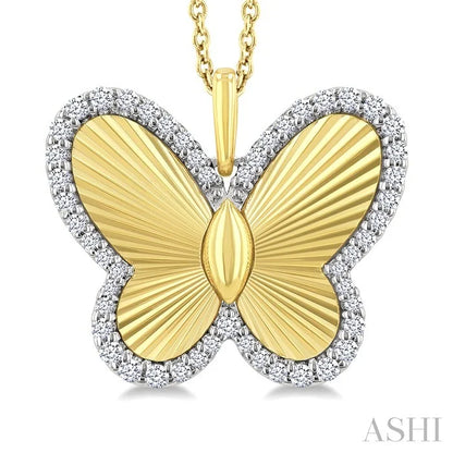Butterfly Fluted Diamond Fashion Pendant