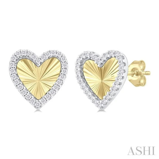 Heart Shape Fluted Diamond Fashion Earrings