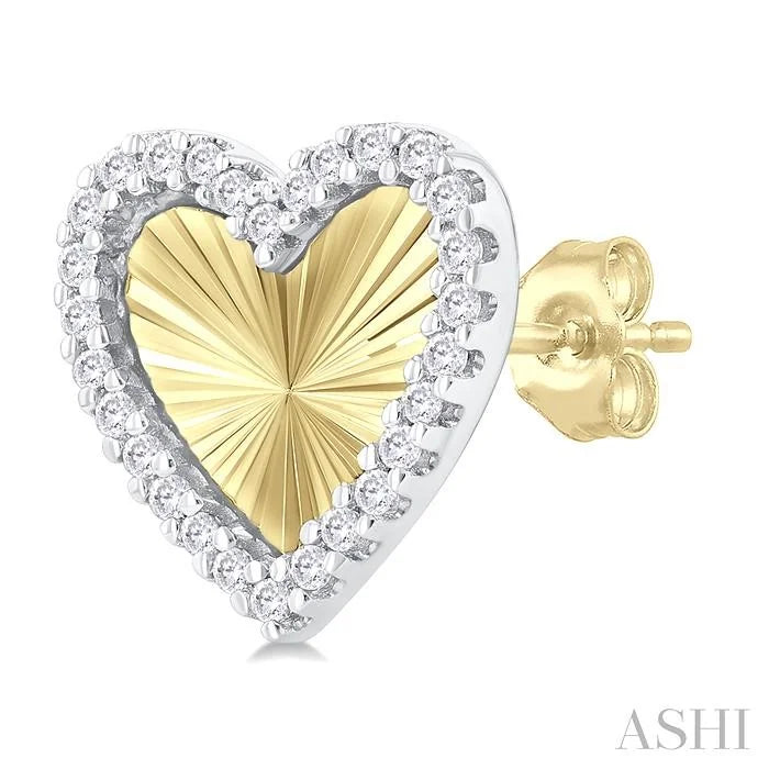 Heart Shape Fluted Diamond Fashion Earrings