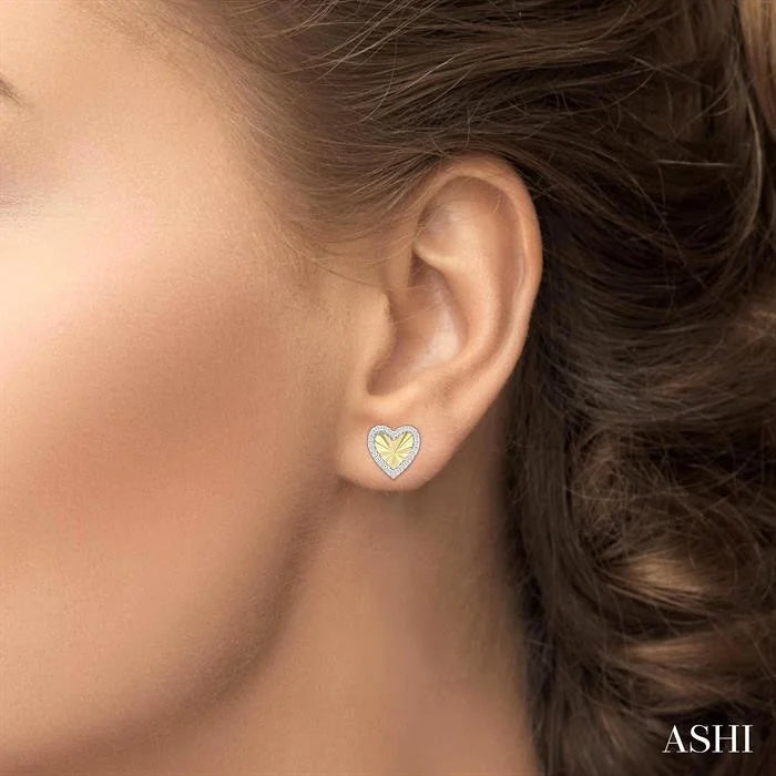 Heart Shape Fluted Diamond Fashion Earrings