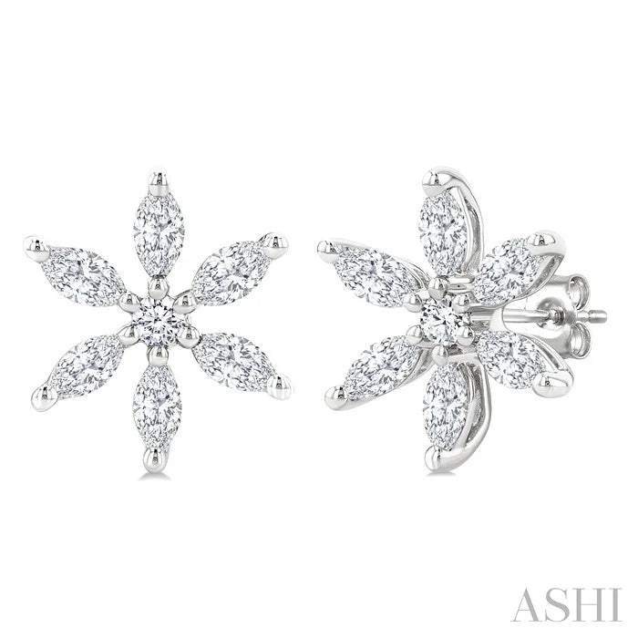Floral Diamond Fashion Earrings