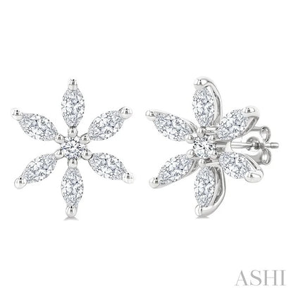 Floral Diamond Fashion Earrings