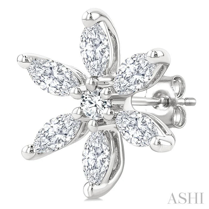Floral Diamond Fashion Earrings
