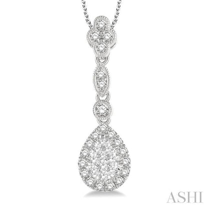 Pear Shape Halo Lovebright Diamond Pendant