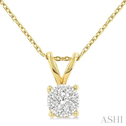Round Shape Lovebright Diamond Solitaire Pendant
