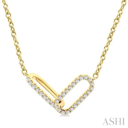 Paperclip Interlock Diamond Fashion Pendant