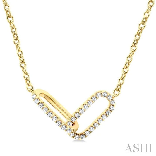 Paperclip Interlock Diamond Fashion Pendant