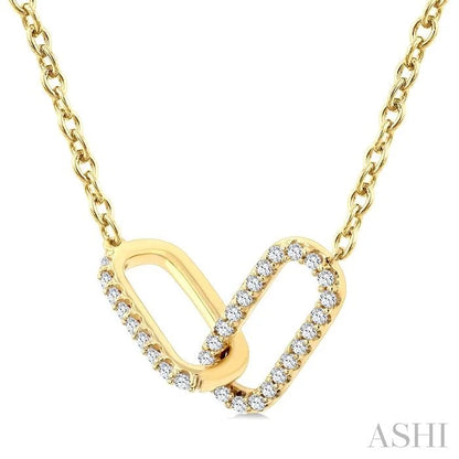 Paperclip Interlock Diamond Fashion Pendant