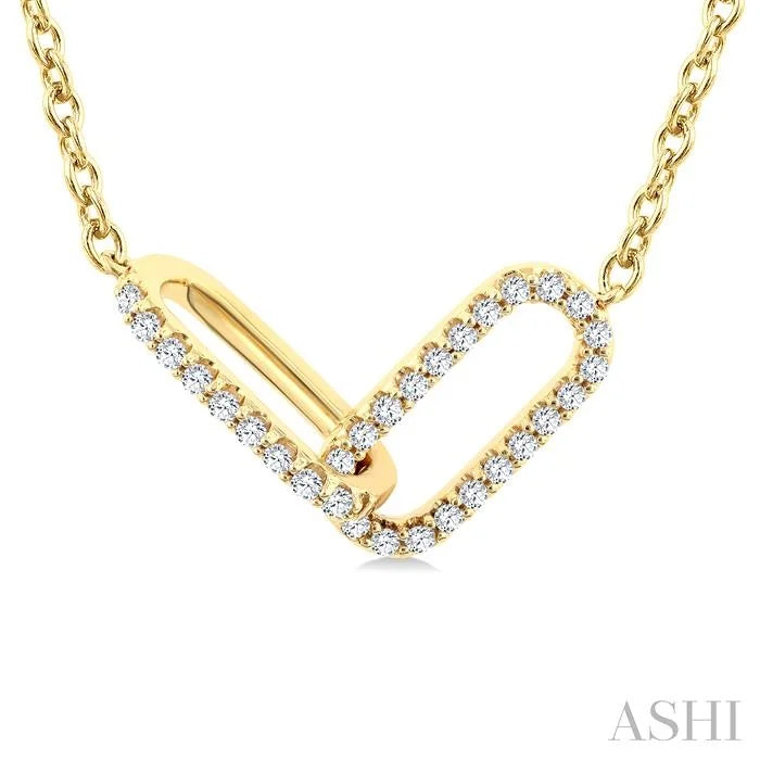 Paperclip Interlock Diamond Fashion Pendant
