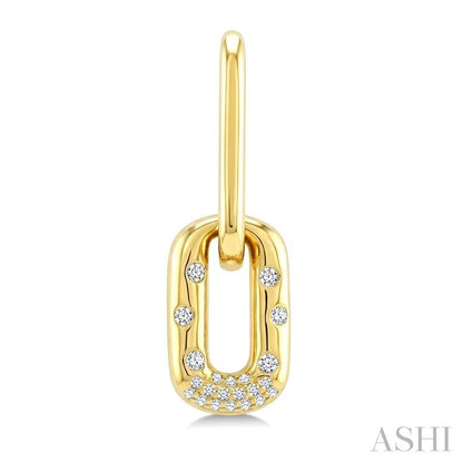 Aeris Gold Paperclip Mosaic Diamond Fashion Earrings