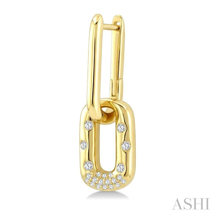 Aeris Gold Paperclip Mosaic Diamond Fashion Earrings